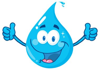 Happy Water Drop Character clipart