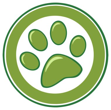 Yeşil Beyaz aşk Paw baskı