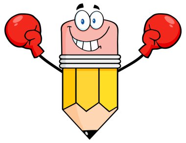 Gülümseyen kalem çizgi film karakteri