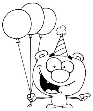 Doğum günü balonları ile ayı