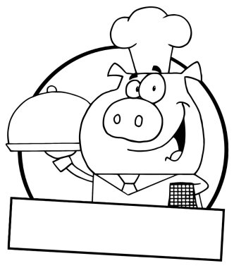 Domuz Şef karakter tepsisi ile