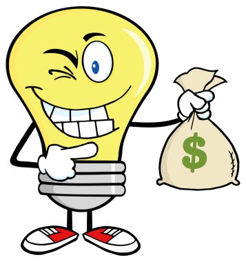 Bir çanta dolusu para tutan ampul