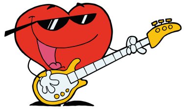 çizgi film kalp gitar çalmak