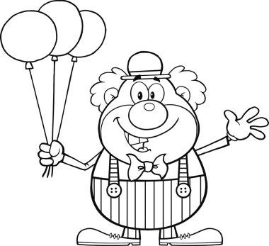 Clown Cartoon Character With Balloons vector Clown Cartoon Character With Balloons vector