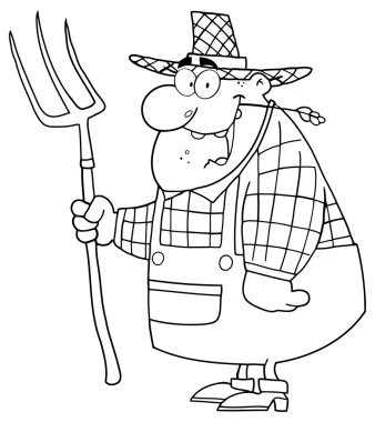 Bir komisyon taşıyan çiftçi adam