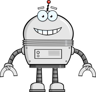 gülümseyen robot çizgi film karakteri.