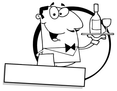 Hispanik erkek garson servis şarap