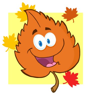 turuncu yaprak çizgi film karakteri.