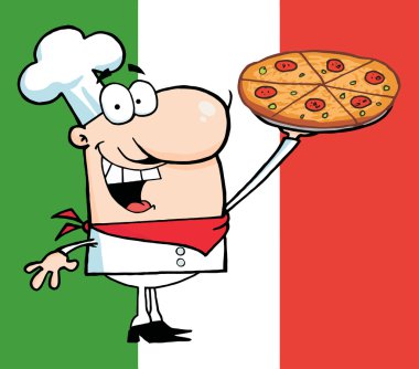 Logo Pizza İtalya bayrağı ile