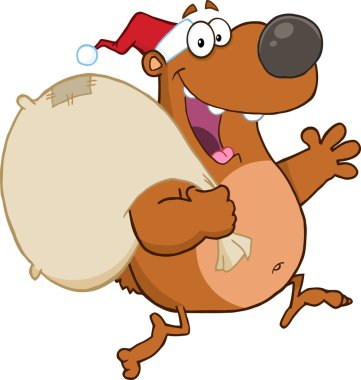 Çalışan Santa gri ayı