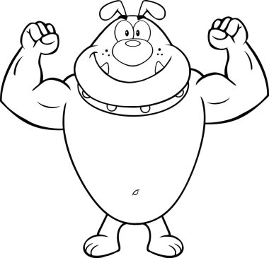 Gülümseyen karikatür Bulldog