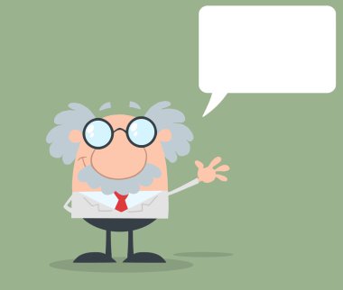 Konuşma balonu ile sallayarak Profesör