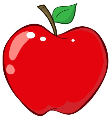 karikatür kırmızı elma