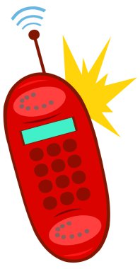 Kırmızı cep telefonu zil.