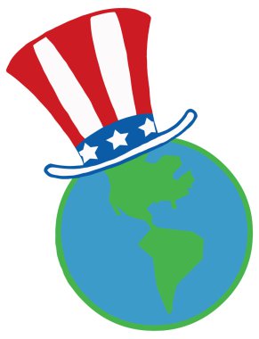 çizgi film Amerikan şapkalı Küre