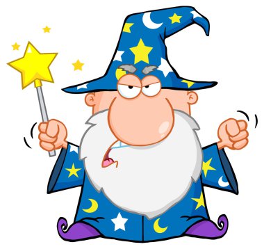 sihirli değnek ile Sihirbazı