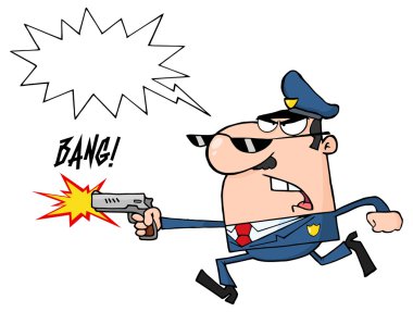 Öfkeli polis memuru çalışan