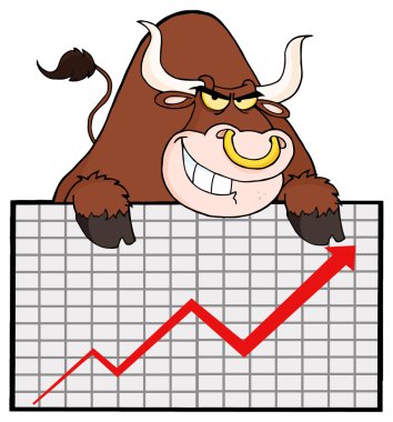 iş grafiği ile kahverengi boğa