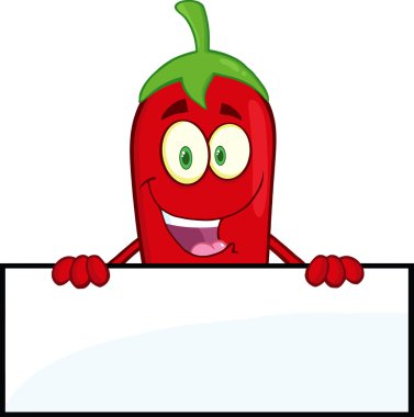 Boş işareti ile kırmızı biber biber