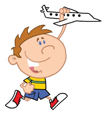 Jet uçağı ile oynayan çocuk