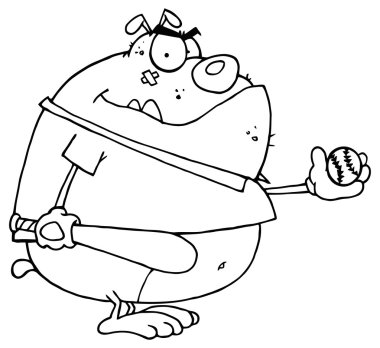 çizgi film Bulldog beysbol sopası ile