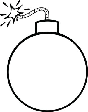 Beyaz arka plan üzerinde bomba özetlenen