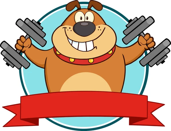 Kahverengi Bulldog Dumbbells ile