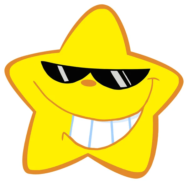 Happy Star with Sunglasses . - Stok Vektor