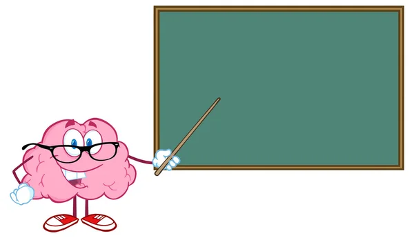 Brain Teacher with Chalkboard — Stock Vector