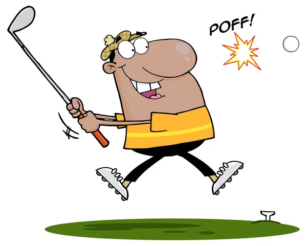 Golfeur frappant balle de golf . — Image vectorielle