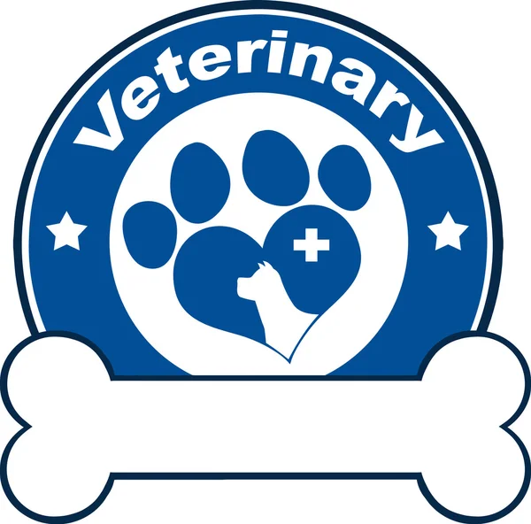 Veterinaire Blue Circle Label — Stockvector