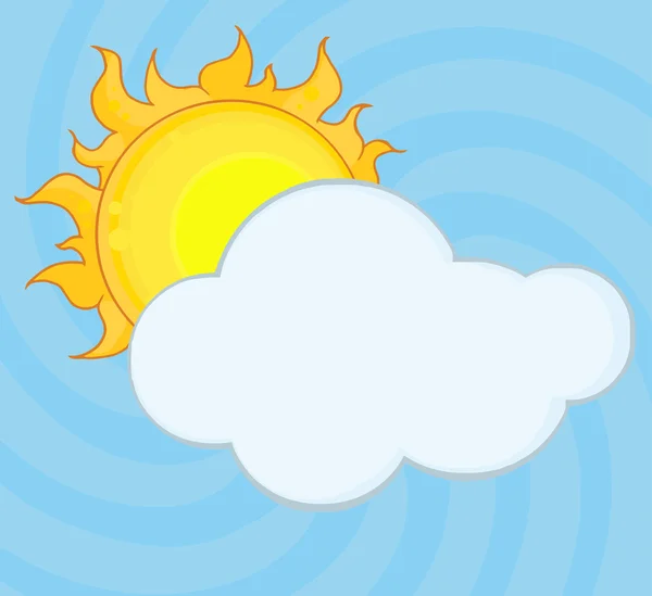 Sun Shining Hiding Behind Cloud — Stock Vector