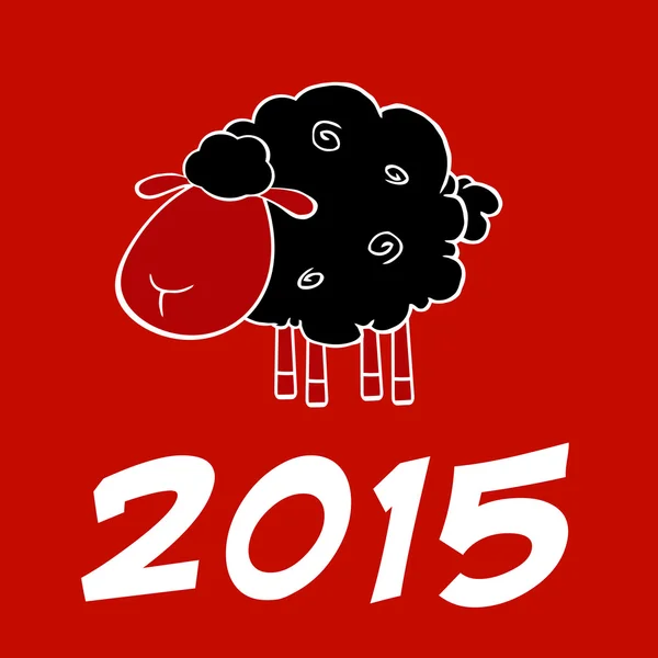 Year Of Sheep Design Card with white Number — стоковый вектор