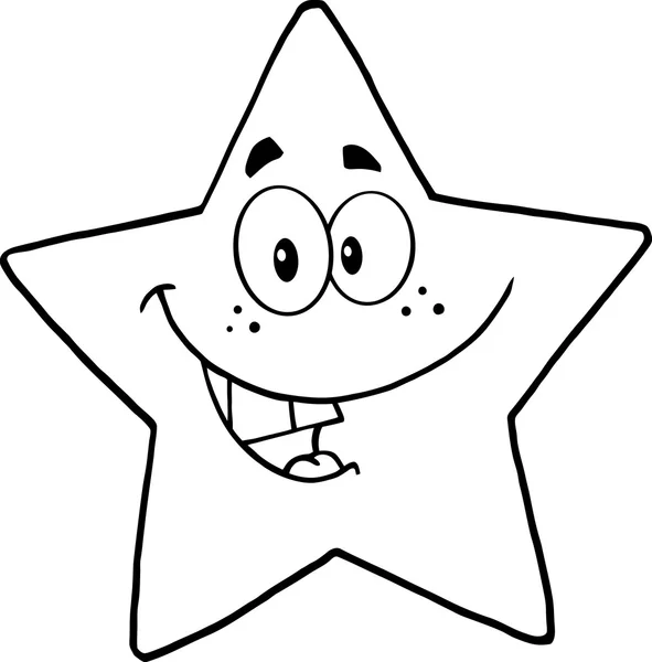 Personagem dos desenhos animados da estrela sorridente —  Vetores de Stock