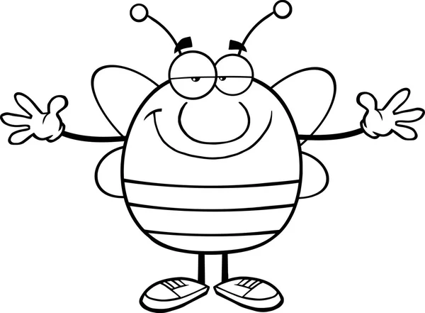 Bee med öppna armar för kramas — Stock vektor