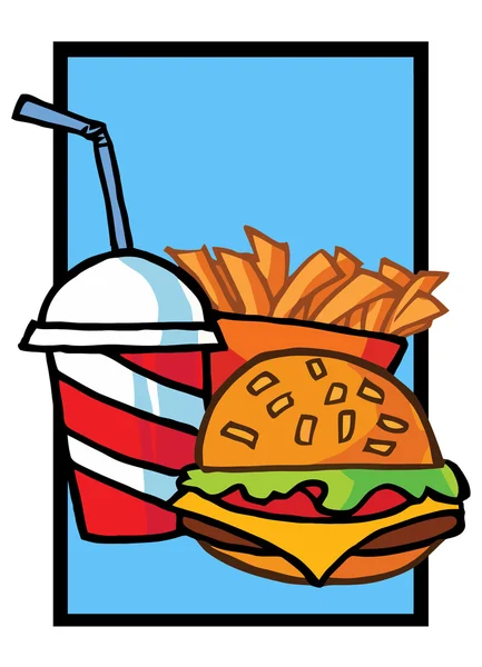 Cheeseburger - fast-food — Stockvector