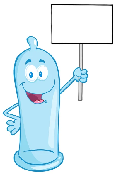 행복 한 콘돔 만화 마스코트 캐릭터. — 스톡 벡터