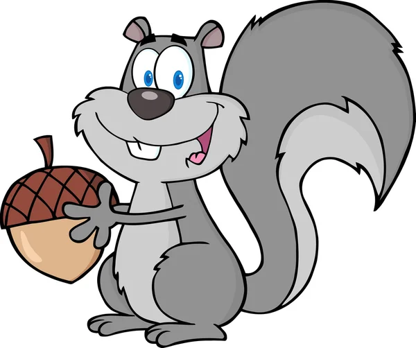 Niedliche Eichhörnchen-Zeichentrickfigur — Stockvektor
