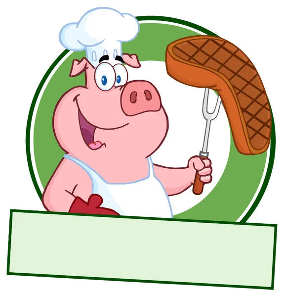 Happy Pig Chef — Stock Vector