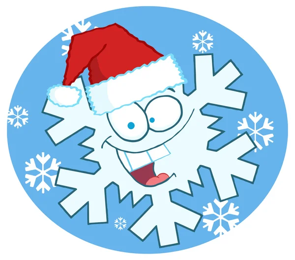 Cartoon christmas santa snowflake — Stock Vector