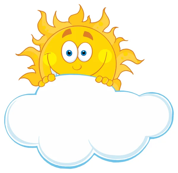 Sun Hiding Behind Cloud — Stock Vector