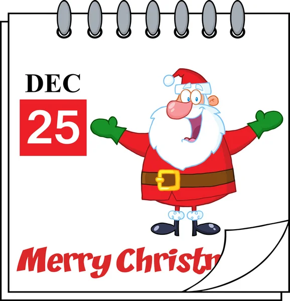 Julhelgen kalender med Jolly Santa Claus — Stock vektor