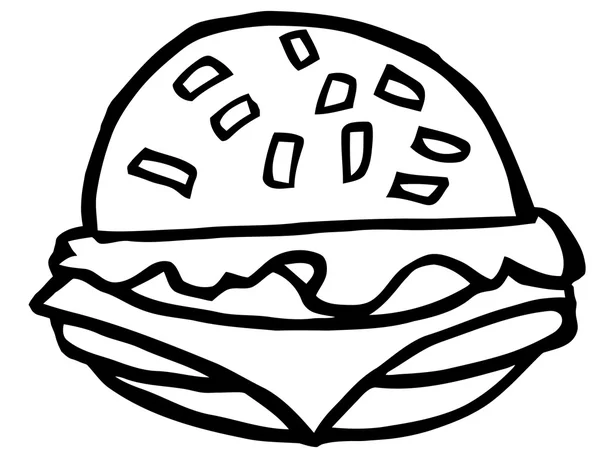 吉士汉堡与莴苣，奶酪 — 图库矢量图片