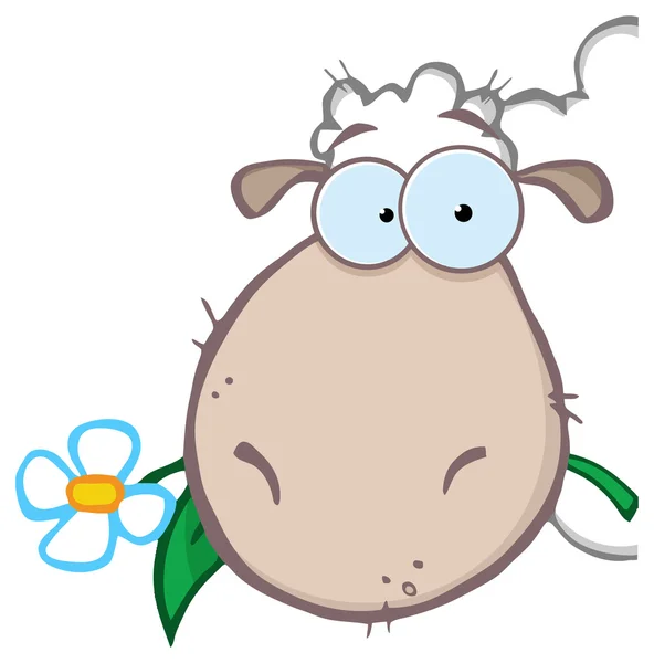 White Sheep Cartoon Character — Stock Vector