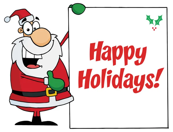 Santa Claus con tarjeta de felicitación — Vector de stock