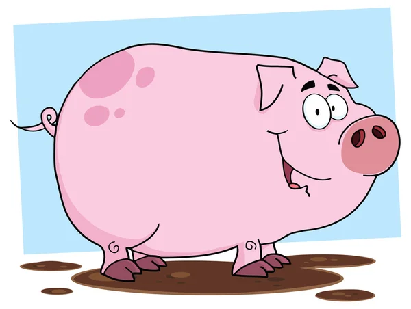 Pig Cartoon Character — Stock Vector