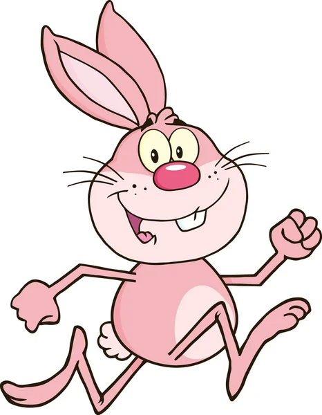 Rabbit Cartoon Cartoon Caracter Running . — Vector de stoc