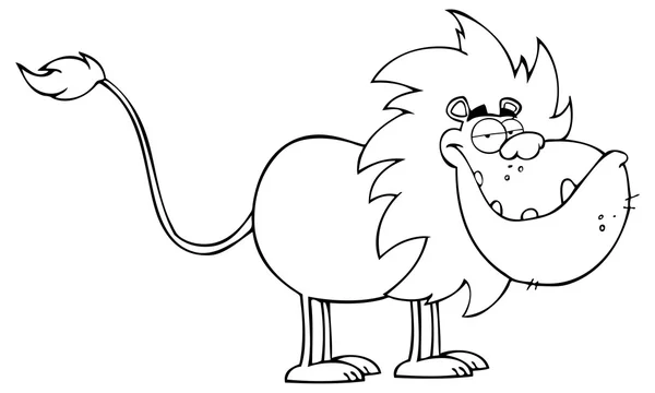 Komik aslan karakter karikatür — Stok Vektör