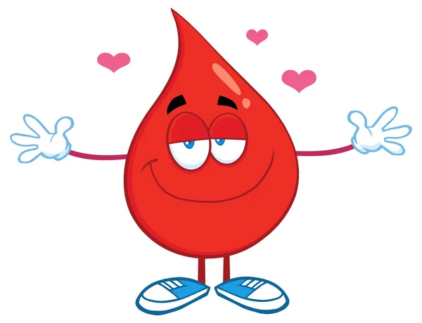 Röd blod droppa i kärlek — Stock vektor