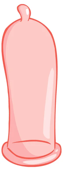 Condón rosa icono — Vector de stock